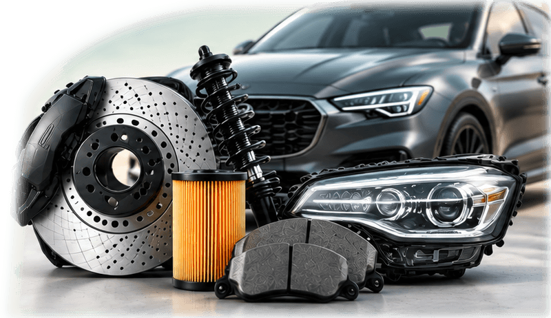 Brake disc, filter, shock absorber, headlamp and pads